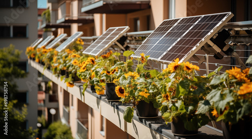 Balkonkraftwerk für Solarenergie, Nachhaltiges, energieeffizientes und smartes Wohnen