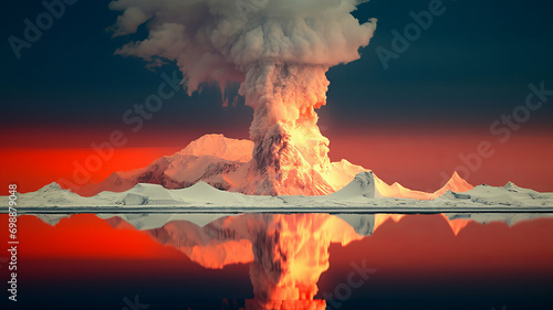A volcano at the South Pole,generative ai