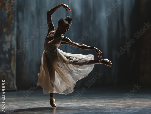 A Black Ballet Dancer Performing A Piece Inspired By African-American History Blending Classical Dance With Storytelling