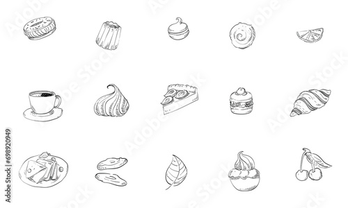 sweet food handdrawn collection