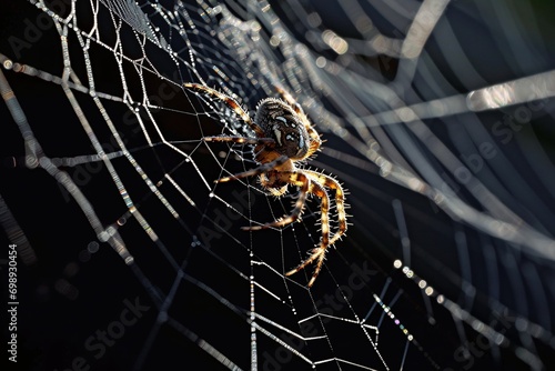 A Spider Crawling Across a Spider Web