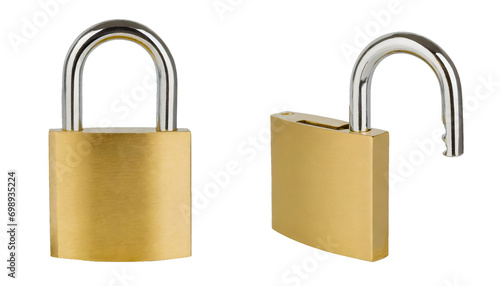 Metallic lock - isolated on transparent background