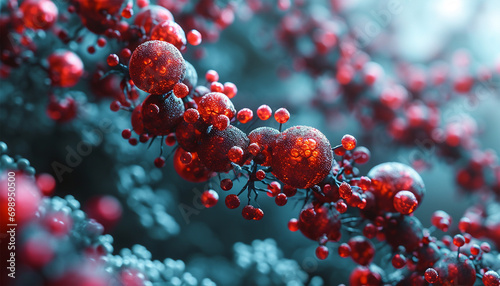 Red blood cells in vein,3d rendering Science background ,3D illustration. 3D Illustration Blood vessel with flowing red blood cells background