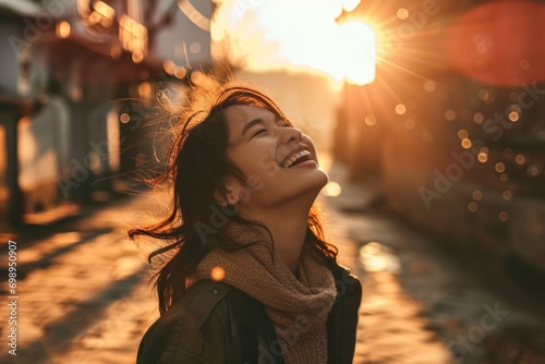 Happy woman portrait. outdoors
