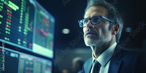 Financial Analysts and Day Traders Working on a Computers with Multi-Monitor Workstations with Real-Time Stocks, Commodities and Exchange Market Charts. Team of Brokers at Work in Agency. 