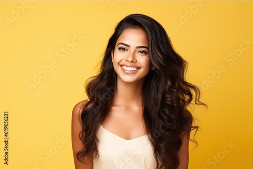 Beautiful indian woman with shiny hair