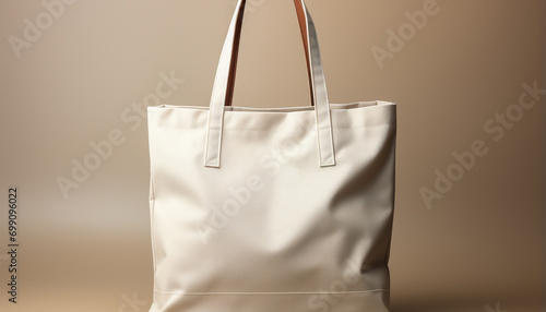 Fashionable gift bag carrying elegant paper purse in modern store generated by AI