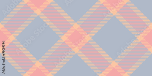 Gift tartan seamless plaid, poster fabric check background. Chequered textile texture vector pattern in pastel and red colors.