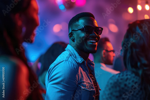 Black Man Having Fun At Vip Nightclub Party
