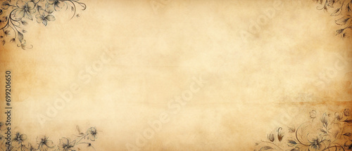 Aged, textured parchment paper with vintage appeal, ideal background for an elegant touch, stock image.