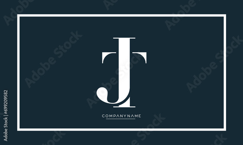 TJ or JT Alphabet letters logo monogram