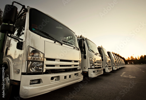 Trucks in a row