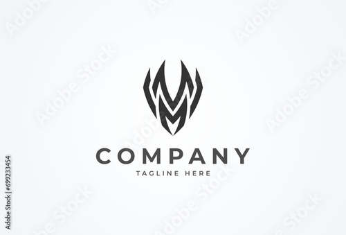Initial MMV Logo, monogram logo design combination of letters M and V, Flat Vector Logo Design Template, vector illustration