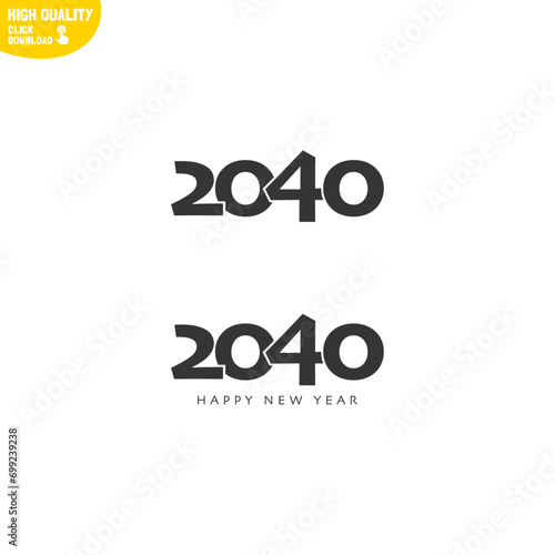 Creative Happy New Year 2040 Logo Design