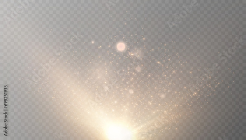Bright festive light with sparkles. Bokeh light effect from an explosion of flickering particles. bright light dust png vector