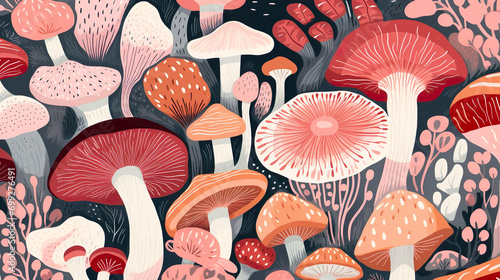 Enchanted Forest Fungi Background
