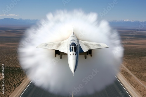 Supersonic Fighter Jet Creates Thunderous Sonic Boom as it Breaks Sound Barrier over Runway