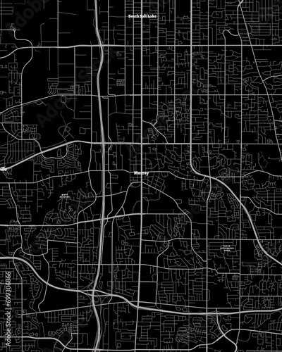 Murray Utah Map, Detailed Dark Map of Murray Utah