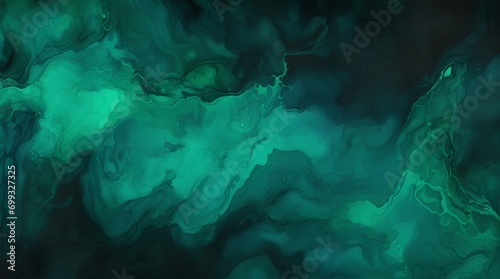  Black emerald jade green abstract pattern watercolor background. Stain splash rough daub grain grunge. Dark shades. Water liquid fluid. Design. Template