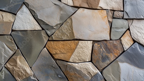 flagstone slate wall design in various colors and textures; a background design showing stonework pre grout
