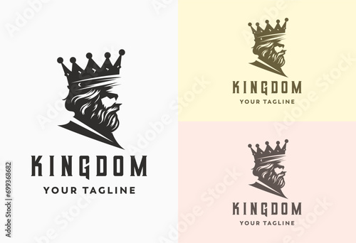 royal king logo. lord logo illustration design. symbol of monarchy