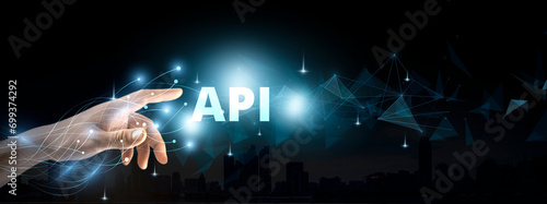 API - Application Programming Interface. Business, modern technology, internet and networking concept