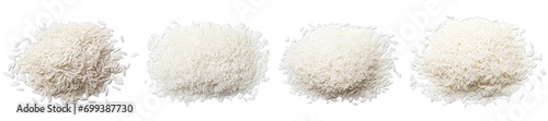 Collection of PNG. Pile of white rice isolated on a transparent background.