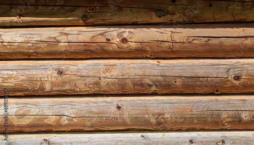 the wall of a log house