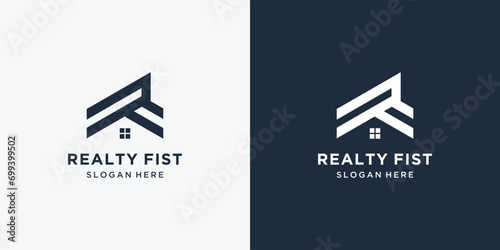 Abstract real estate agent logo icon vector design.