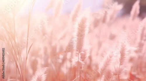 Soft Pink Whispers: Serene Meadow at Dawn