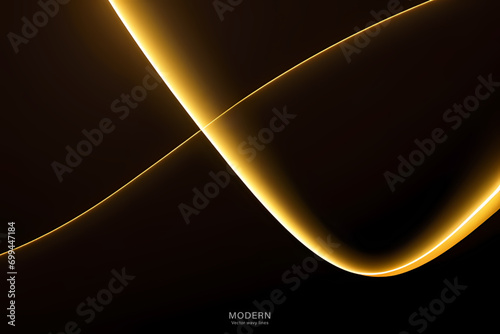 Vector abstract black gold wave background with liquid and shapes on fluid gradient with gradient and light effects. Shiny color effects.