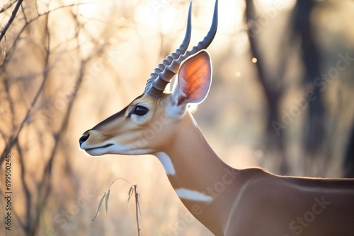 backlit impala with sunrays through ears