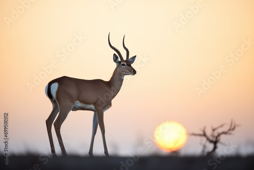 impala silhouette against setting sun