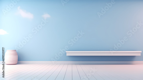 Pastel empty simple fashion art background, 3d rendering podium platform