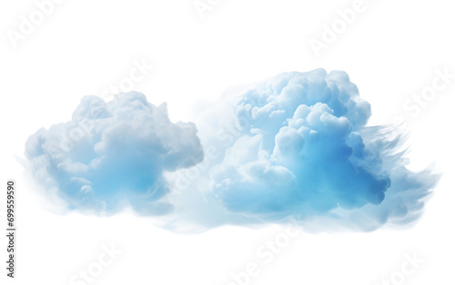 Whispering Sky: A Poetic Glimpse of Single Blue Clouds Isolated on Transparent Background PNG.