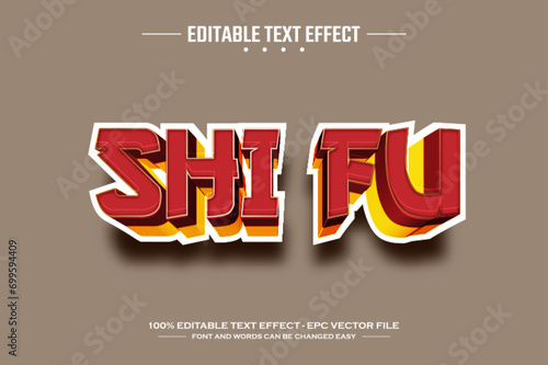 Shifu 3D editable text effect template