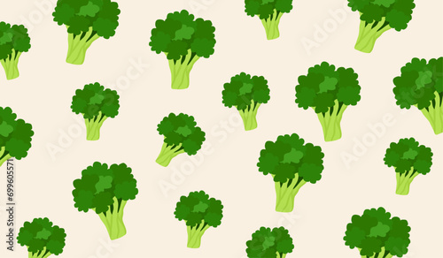 Cute broccoli vegetables pattern background vector design
