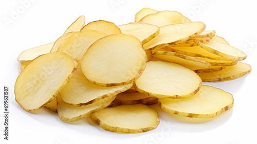 heaps of fresh raw baby potato (Solanum tuberosum) head or Young potato isolate. AI Generative