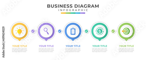 Modern design infographic business concept with icons and 5 options or steps