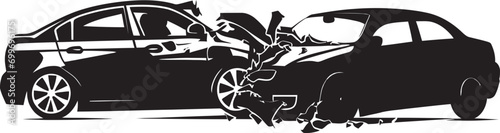 Shattered Silence Vector Car Accident Logo in Black Noir Catastrophe Black Car Crash Emblem Design