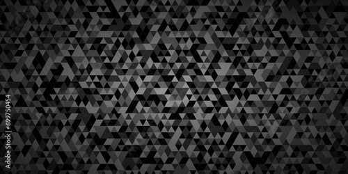 Abstract Black and gray square triangle tiles pattern mosaic background. Modern seamless geometric dark black pattern background with lines Geometric print composed of triangles.