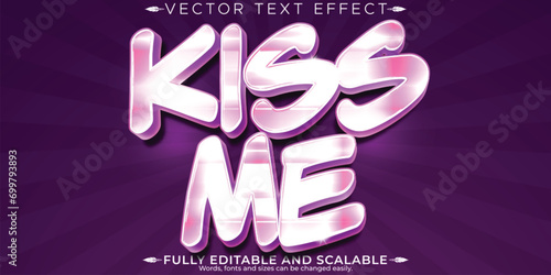 Romance Love text effect, editable love and kiss customizable font style.