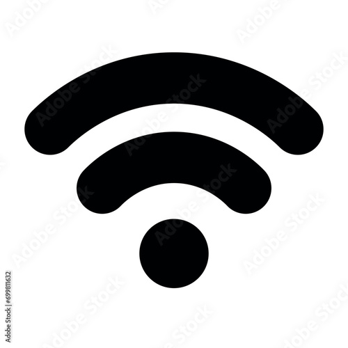 WIFI icon, wireless internet sign, isolated on transparent background. Flat style. Editable stroke. Vector illustration