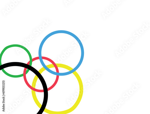 Colored rings on a white background. Abstract bright background for design.