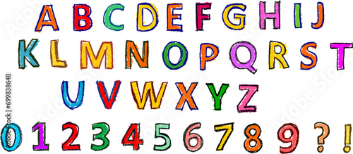 Alphabet and Numbers Colorful Crayon Drawing Set