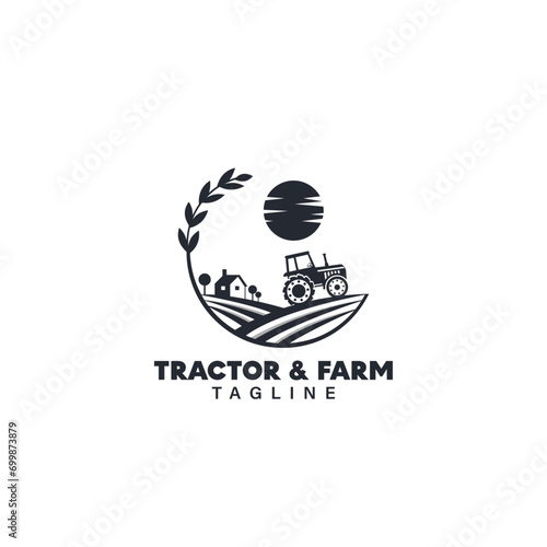 Tractor And Farm Logo Icon Design Symbol Template Flat Style Vector
