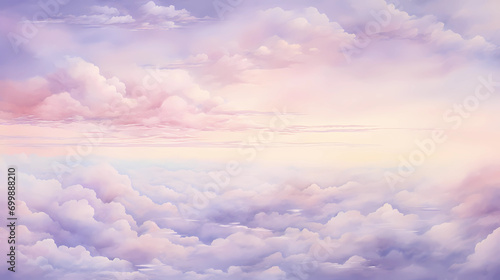 Ethereal Watercolor Sky with Shades of Lavender and Tea