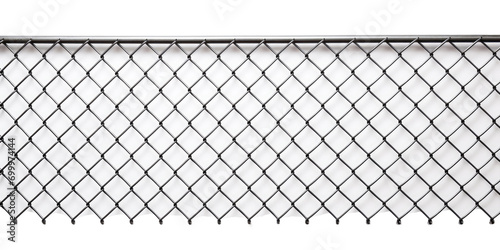 Iron net fencing isolated on white or transparent background