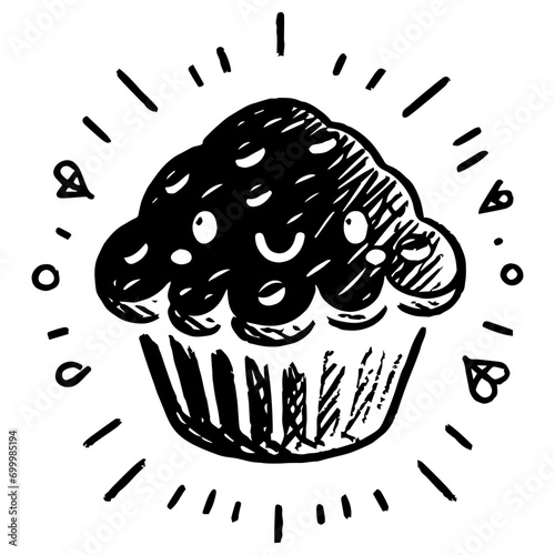 Scones ,Food Doodles line , Line art , hand-drawn in the style of doodles line , SVG File.