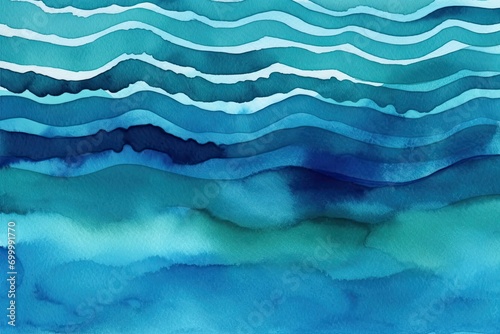 panoramic banner wide design space copy backdrop background artistic flow surface water abstract stripes wavy pattern watercolor green blue